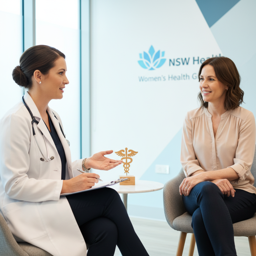 A Women’s Health GP consulting with a patient about screening and preventive health