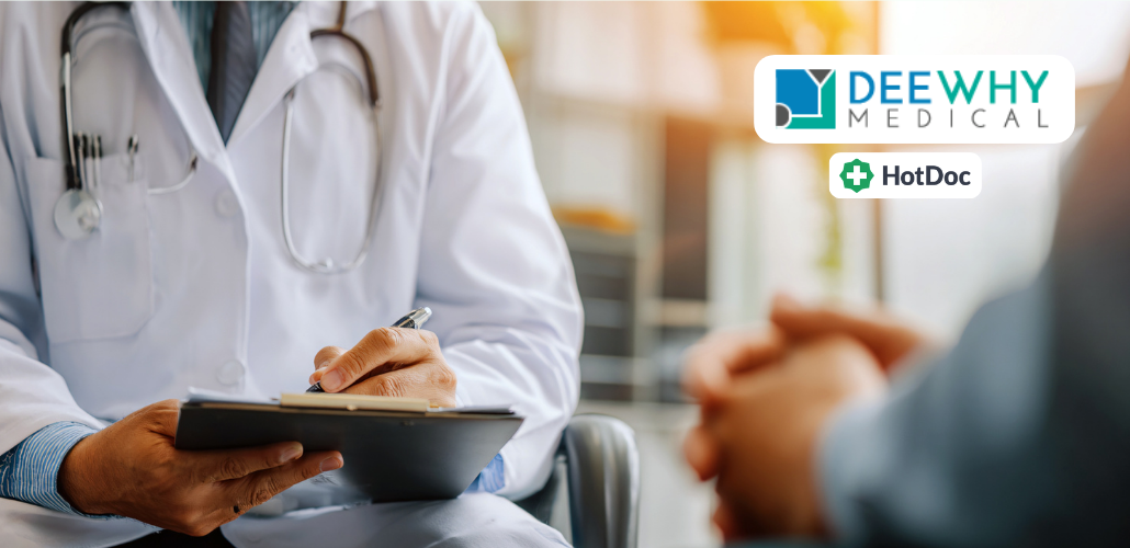 Skin Cancer Check Dee Why at Dee Why Medical, with a GP consulting a patient during a professional skin assessment appointment.