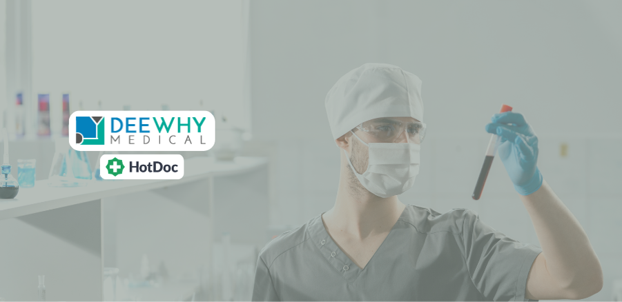 A feature image of northern beaches pathology centre at dee why medical centre assisting patients - with the dee why medical centre logo middle left of the image